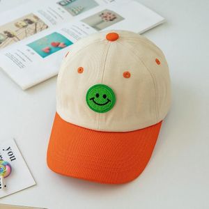 C0408 Spring Smiley Pattern Baby Peaked Cap Sunscreen Shade Baseball Hat  Size: 48-52cm(Orange)