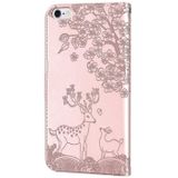 Sika Deer Embossing Pattern Horizontal Flip PU Leather Case with Holder & Card Slot & Wallet & Photo Frame For iPhone 6 Plus / 6s Plus(Rose Gold)