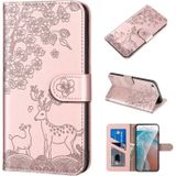 Sika Deer Embossing Pattern Horizontal Flip PU Leather Case with Holder & Card Slot & Wallet & Photo Frame For iPhone 6 Plus / 6s Plus(Rose Gold)