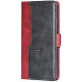 For Xiaomi Pocophone F1 Retro Texture Contrast Color Side Buckle Horizontal Flip Leather Case with Holder & Card Slots & Wallet(Red)