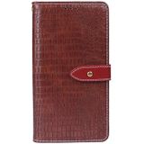 Voor Umidigi Power 3 idewei Crocodile Texture Horizontale Flip Lederen Case met Holder & Card Slots & Wallet(Wine Red)