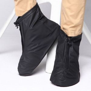 Fashion PVC Non-slip Waterproof Thick-soled Shoe Cover Size: XL (Black)