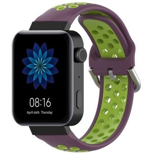 For Xiaomi Watch / Huawei Honor S1 18mm Two Color Sport Wrist Strap Watchband(Purple + Green)