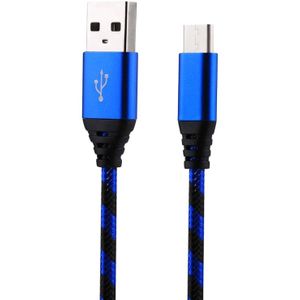 1m USB to USB-C / Type-C Nylon Weave Style Data Sync Charging Cable for Galaxy S8 & S8 + / LG G6 / Huawei P10 & P10 Plus / Oneplus 5 and other Smartphones (Blue)