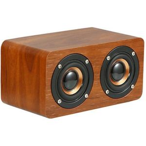 Houten Retro 3D Stereo Audio Bluetooth Luidspreker Subwoofer Desktop Audio (Bruin Hout Patroon)