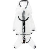 Dog Raincoat Four Foot Waterproof Transparent Reflective Poncho  Size: XXL(Matte White)