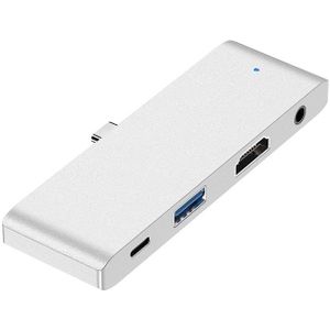 HW-TC29 4 In 1 Type-C / USB-C Multifunctional Extension HUB Adapter iPad Pro Hub (Silver)