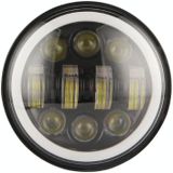 EagleVision DC9-30V 35W 6000K 4000LM 5.75 inch Round Motorcycle 6LEDs Headlight with Angel Eye for Harley-Davidson