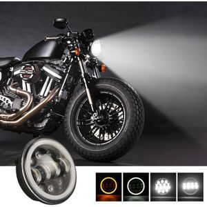 EagleVision DC9-30V 35W 6000K 4000LM 5.75 inch Round Motorcycle 6LEDs Headlight with Angel Eye for Harley-Davidson