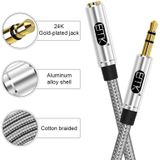 EMK 3.5mm Male to Female Gold-plated Plug Cotton Braided Audio Cable for Speaker / Notebooks / Headphone  Length: 0.5m (Grey)