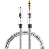 EMK 3.5mm Male to Female Gold-plated Plug Cotton Braided Audio Cable for Speaker / Notebooks / Headphone  Length: 0.5m (Grey)