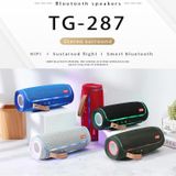 T&G TG287 LED Flashing Light Bluetooth Speaker Portable Wireless Stereo Bass Subwoofer FM / TF / USB(Red)