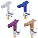 Bathroom Hot Cold Water Faucet Wine Glass Waterfall Faucet(Purple)