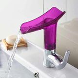 Bathroom Hot Cold Water Faucet Wine Glass Waterfall Faucet(Purple)