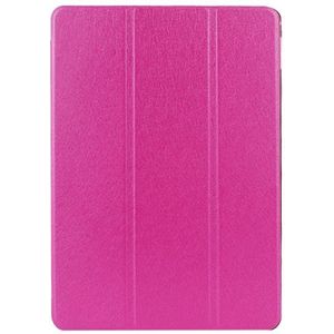 Silk Texture Frosted PC Back Shell Smart Cover Leather Case with Holder and Sleep Function for iPad Air 2(Magenta)