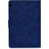 For Huawei MediaPad T5 Cowhide Texture Horizontal Flip Leather Case with Holder & Card Slots (Blue)