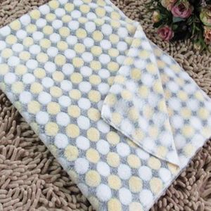 Soft Flannel Pet Blanket Dots Printed Breathable Bed Mat Warm Pet Sleeping Cushion Cover for Pet Dog Cat  Size:S(Cream Color)