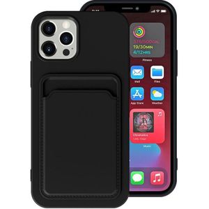 TPU + Flannel Lining Shockproof  Case with Card Slots For iPhone 12 Pro Max(Black)