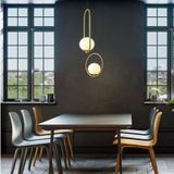 Restaurant Chandelier Single Head Creative Personality Simple Modern Copper Lamp with 5W Warm Light  Shape Style:Oval B1