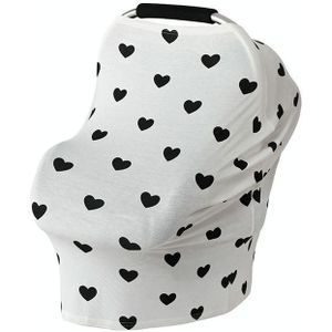 Multifunctional Cotton Nursing Towel Safety Seat Cushion Stroller Cover(Love on White)