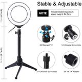 PULUZ 4.7 inch 12cm USB 10 Modes 8 Colors RGBW Dimmable LED Ring Vlogging Photography Video Lights + Desktop Tripod  Mount with Cold Shoe Tripod Ball Head (Black)