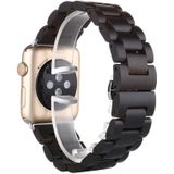 Wooden Replacement Wrist Strap Watchband For Apple Watch Series 6 & SE & 5 & 4 44mm / 3 & 2 & 1 42mm(Black Brown)