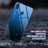 For Huawei Honor 10 Lite Gradient Color Glass Case(Blue)