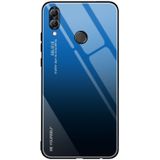 For Huawei Honor 10 Lite Gradient Color Glass Case(Blue)