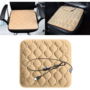 Car USB Seat Heater Cushion Warmer Cover Winter Heated Warm Mat  Style: Heart Shape (Beige)