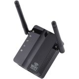 300Mbps Wireless-N Range Extender WiFi Repeater Signal Booster Network Router with 2 External Antenna  EU Plug(Black)