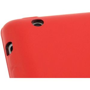 4-folding Slim Smart Cover Leather Case with Holder & Sleep / Wake-up Function for iPad 4 / New iPad (iPad 3) / iPad 2(Red)