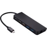 USB 3.0 Hubs 6 in 1 Type C Hub Type-C to HDMI VGA RJ45 Dual USB3.0 PD Charging Port Adapter Cable Converter for Laptop Macbook(Black)