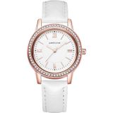 1665JIAYUYAN Fashion  Women Quartz Wrist Watch with PU Leather band and alloy watch case (White)