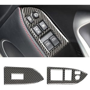 Car Carbon Fiber Window Glass Lifting Panel Decorative Sticker for Subaru BRZ / Toyota 86 2013-2017  Right Drive (Black)