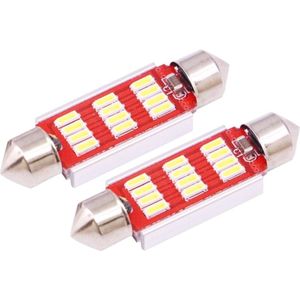 2 PCS 41mm 3.5W 180LM White Light 12 LED SMD 4014 CANBUS License Plate Reading Lights Car Light Bulb