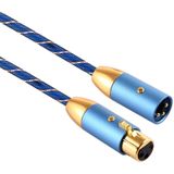 EMK XLR Male to Female Gold-plated Plug Grid Nylon Braided Cannon Audio Cable for XLR Jack Devices  Length: 2m (Blue)
