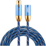 EMK XLR Male to Female Gold-plated Plug Grid Nylon Braided Cannon Audio Cable for XLR Jack Devices  Length: 2m (Blue)