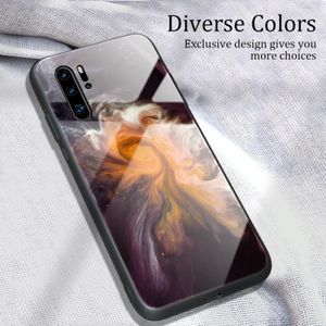 For Huawei P30 Pro Marble Pattern Glass Protective Case(DL01)