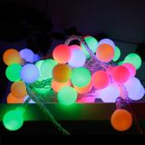 LED Waterproof Ball Light String Festival Indoor and Outdoor Decoration  Color:Colorful 30 LEDs -Battery Power