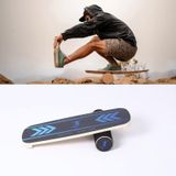 Surfing Ski Balance Board Roller Wooden Yoga Board  Specification: 03A Color Sand