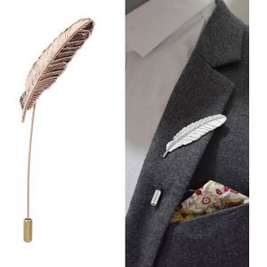 Cute Leaf Feather Needle Pin Brooch(Gold)