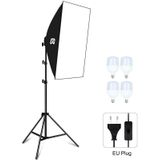 PULUZ 50x70cm Studio Softbox + 1.6m Tripod Mount + 4 x E27 30W 5700K White Light LED Light Bulb Photography Lighting Kit(EU Plug)