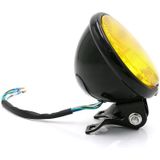 Motorcycle Black Shell Glass Retro Lamp LED Headlight Modification Accessories (Yellow)