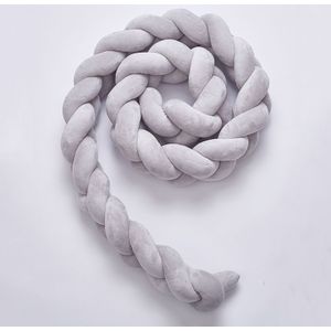 2M  Pure Color Weaving Knot for Infant Room Decor Crib Protector Newborn Baby Bed Bumper Bedding Accessories(Grey)
