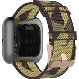 23mm Stripe Weave Nylon Wrist Strap Watch Band for Fitbit Versa 2  Fitbit Versa  Fitbit Versa Lite  Fitbit Blaze (Yellow)