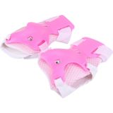 6 in 1 Roller Skate Knee & Elbow & Wrist Pads Protective Gear Sets(Pink)