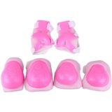 6 in 1 Roller Skate Knee & Elbow & Wrist Pads Protective Gear Sets(Pink)