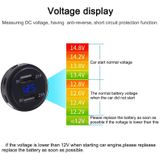 Universal Car Dual Port USB Charger Power Outlet Adapter 4.2A 5V IP66 with LED Digital Voltmeter + 60cm Cable(Blue Light)