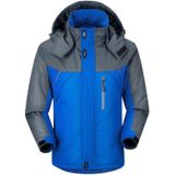 Men Winter Thick Fleece Waterproof Outwear Down Jackets Coats  Size: XXXL(Blue)