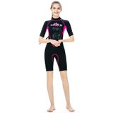 SLINX 1104 3mm Neoprene Super Elastic Wear-resistant Warm U-splicing Wet Short-sleeved One-piece Wetsuit for Women  Size: S
